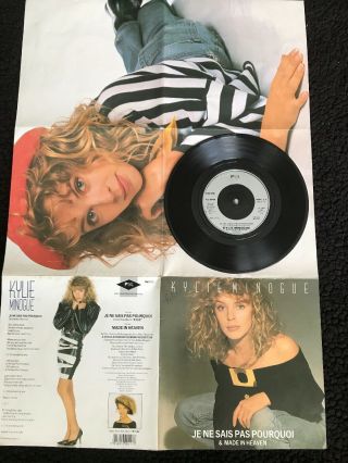 Kylie Minogue - Je Ne Sais Pas Pourquoi 7 " Vinyl Rare Fold - Out Poster Sleeve Nm