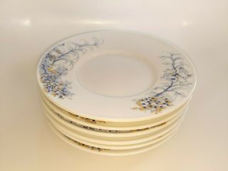 6 Richard Ginori Italy Blue Gold Willow Porcelain 6.  35 " Dessert Plates Rare E - 7