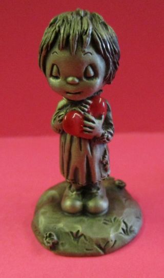 Hallmark Little Gallery Pewter Betsey Clark Figure Holding Red Pillow Club Rare