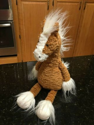 Jellycat Dainty Brown Pony Horse 18 " Rare Soft Plush Stuffed Animal Euc