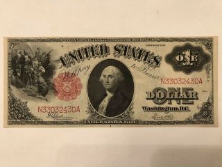 Incredible Rare 1917 One Dollar Legal Tender Note Us Currency Large $1 Red Seal