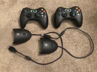 Rare 2 Logitech Cordless Precision Controllers G - X3b18 With Receiver Dongle Xbox