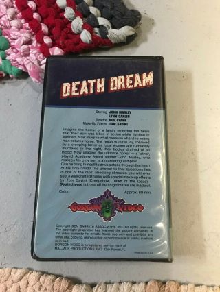 DEATH DREAM GORGON VIDEO HORROR SOV SLASHER RARE OOP VHS BIG BOX SLIP 2