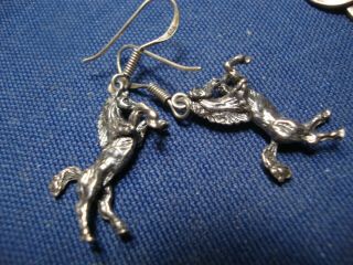 Grandmas Estate 925 Sterling Silver Rare Horse Earrings