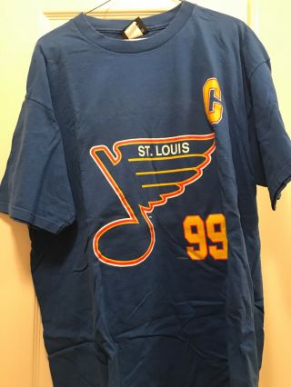 Rare Vintage Wayne Gretzky St.  Louis Blues Jersey T Shirt 90s Sz Xl Great Condit