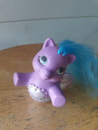 Vintage G1 My Little Pony Rare Purple Baby Sea Mermaid Pony Star Cutie Mark