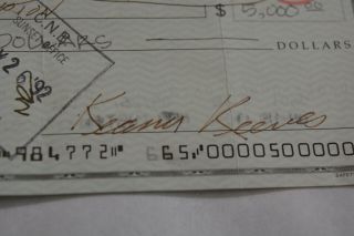 Keanu Reeves Signed Check Rare Autographed Item.  Fast 2