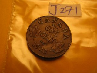 Canada 1923 Top Keydate Very Rare Small Cent Penny Idj271.