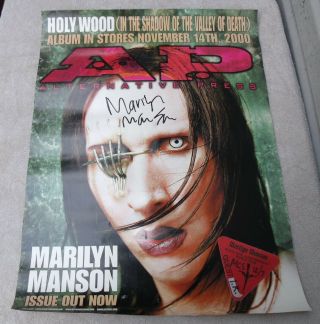 Rare Signed Autographed Holy Wood Alternative Press Promo Poster W/ Guest Pass