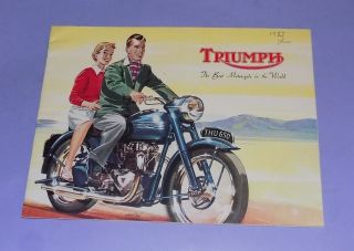 Rare 1953 Full Colour Triumph Motorcycle Sales Brochure