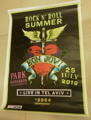 Bon Jovi Tour 2019 Poster Israel Rock N 