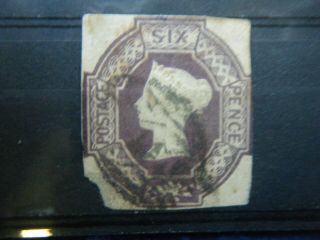Gb,  1847 - 54: 6d Mauve Embossed (1913 Cat £1000) - Rare Stamp