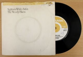 Rare The Moody Blues Nights In White Satin 1967 7 " Picture Sleeve Vinyl Vg,