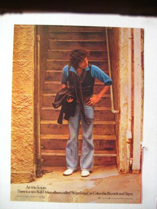 Bob Dylan Street Legal Rare 1978 10x14 " Print Album Lp Cd Promo Ad