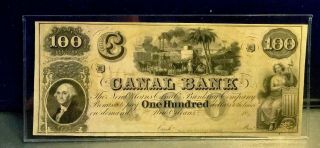 Rare 1800s $100 Note Uncertified Orleans Canal & Banking Co.
