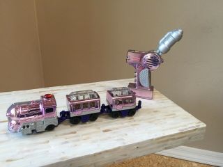 Rare Fisher Price Geotrax Midnight Flyer Train Motorized Metallic Pink