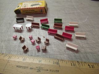 Vintage Rare Faller 574 Assortment,  Benches,  Chairs Ho / Box Examine