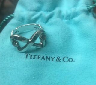 Tiffany & Co Paloma Picasso Infinity Hearts Ring - Rare Thick Band Size P