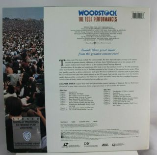 WOODSTOCK The Lost Performances 1969 Concert RARE Laserdisc VG 2