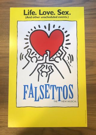 Rare - William Finn " Falsettos " Musical - Keith Haring / Theater Card Poster