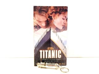 TITANIC 1998 VHS 2 TAPE BOX SET WS EDITION W/RARE PROMOTION TITANIC SHIP WHISTLE 5