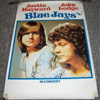 The Moody Blues Blue Jays Fabulous Rare U.  K.  Tour Blank Concert Poster From 1975