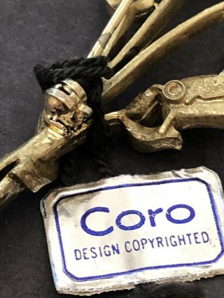 Coro Blue Pegasus Tag And Brooch - Rare Piece can be repaired 5