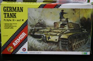 1/72 Esci Ahm German Tank Pz.  Kpfw.  Iii Ausf.  M Wwii Model Vintage Rare