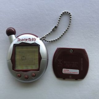 Rare Tamagotchi Connection V4 Silver And Maroon Bandai Virtual Pet 2004