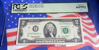 Sample Slab Pcgs 1938 - E Series $2 Federal Reserve Note - Extremely Rare