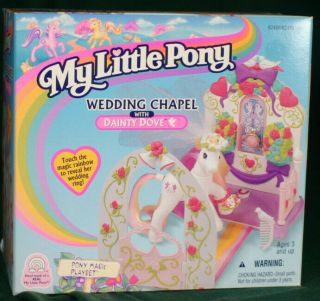 1997 My Little Pony Wedding Chapel With Dainty Dove Nrfb Very Rare