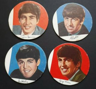 Vintage Rare The Beatles Small Coasters 1960 