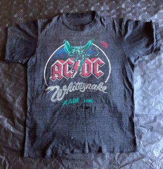 Ac/dc Whitesnake Monsters Of Rock 1981 Vintage Concert Tee Rock Rare