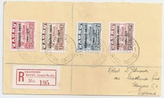 1935 Nauru To Scotland Reg Cover Via Australia,  Jubilee Full Set,  Rare