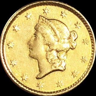 1853 Gold $1 Rare Dollar Lightly Circulated Shiny Collectible Coin