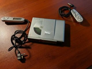 Sony Minidisc Player Recorder Mz - R37,  Rare Inline Remotes Great Vintage