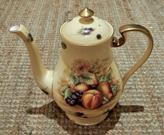 Aynsley England Orchard Gold Coffee Pot - Rare In