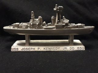 Rare Vhtf Uss Joseph P.  Kennedy Jr.  Dd 850 Pewter Miniature Model
