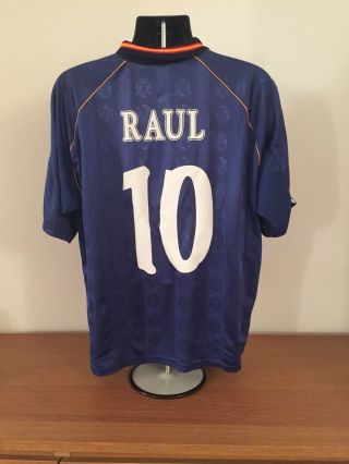 Spain Away Shirt 1998/00 Raul 10 Xl Vintage Rare World Cup