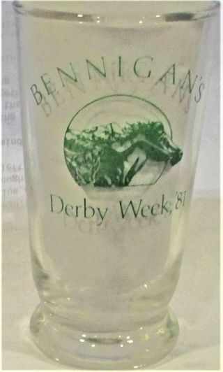 Very Rare Vintage Kentucky Derby " Bar " Glass - Bennigan 