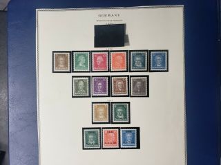 Germany 1926 - 27 Scott 351 - 365 Complete Set 3 Stamp Overprint Rare F - Vf