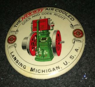 Rare 1900 The - Way Air Cooled Combustion Engine Advertising Pocket Mirror N/r