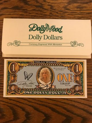 Vintage Rare 1992 Dollywood Dolly Dollar Dollars Theme Park W\original Envelope