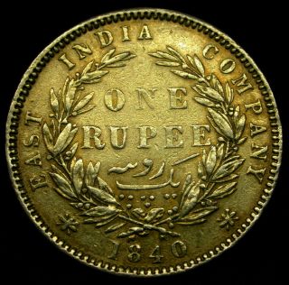 1840 East India Company Silver Rupee 1 Rupee Queen Victoria Large Coin Rare