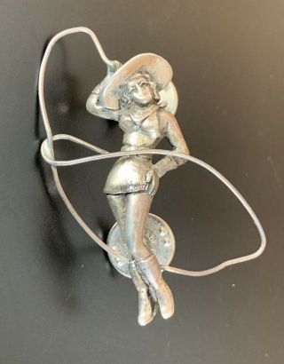 Rare Vintage Comstock Heritage Sterling Silver Rodeo Cowgirl Pin