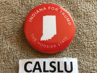 Donald Trump ☆official☆ Indiana Campaign Rally ☆rare☆ Red Pin Back Button