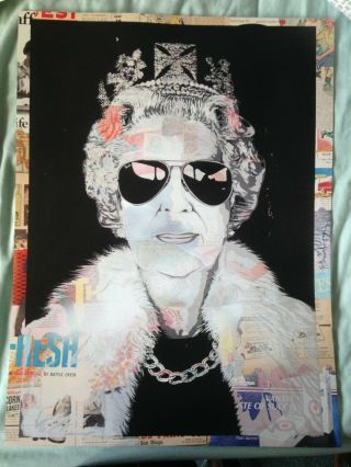 Graffiti Artist Mr Brainwash - Queen Aviator Rare Large Poster Print
