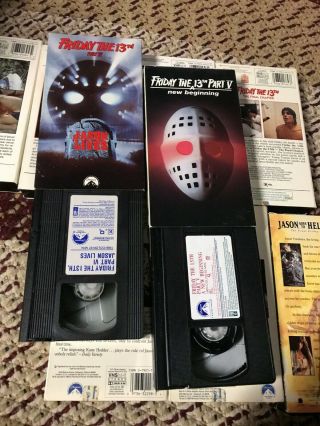 FRIDAY THE 13TH 1 2 3 4 5 6 7 8 9 HORROR SOV SLASHER RARE OOP VHS BIG BOX SLIP 3