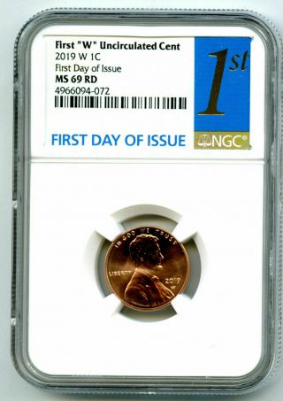 2019 W Lincoln Penny Ngc Ms69 Uncirculated Cent First Day Rare Cert 4966094 - 072