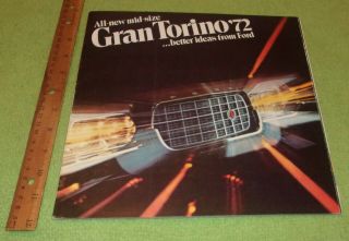1972 Ford Gran Torino Sales Brochure Display Rare Collectible Vintage Cars